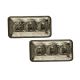 Pair of Smoked Smoke Tinted LED Square Side Repeaters Turn Signal Set